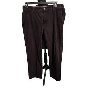 IZOD Men's Black Pleated Front Corduroy‎ Straight Fit Pants 36X32